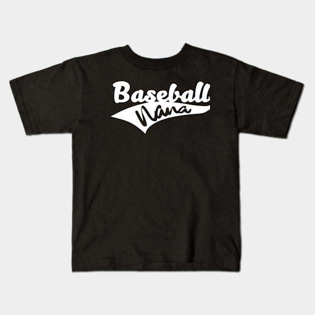 'Baseball Nana' Adorable Baseball Grandmother Gift Kids T-Shirt by ourwackyhome